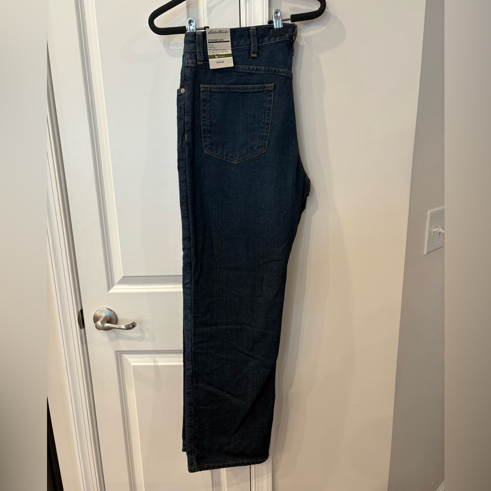 Eddie Bauer Dark Blue Flannel lined Relaxed Men's Jeans